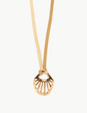 Golden Eurybia Pendant with Leather Band