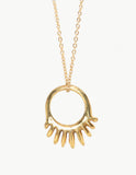 Golden Rising Sun Ring Pendant
