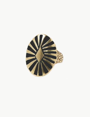 Black Sunburst Ring