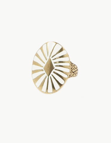 Cream Sunburst Ring