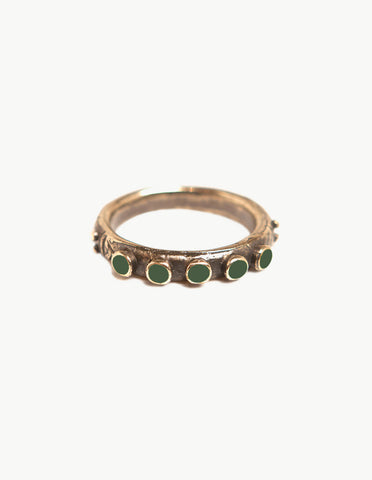 Green Snake Eyes Ring