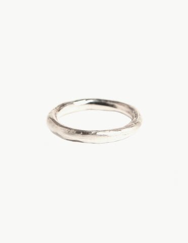 Organic Round Silver Band