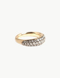 Organic Oval Band with Diamond Pave