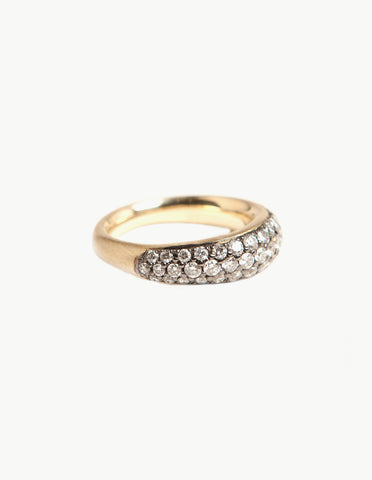 Organic Oval Band with Diamond Pave
