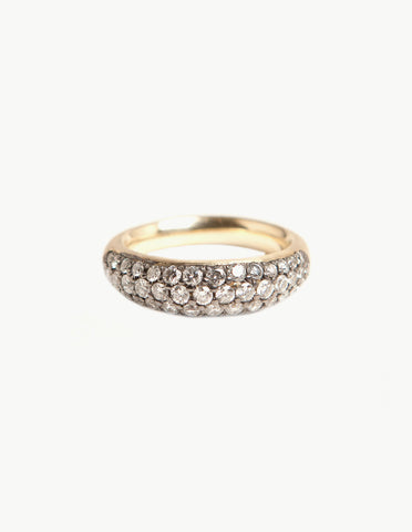 Organic Oval Band with Diamond Pave