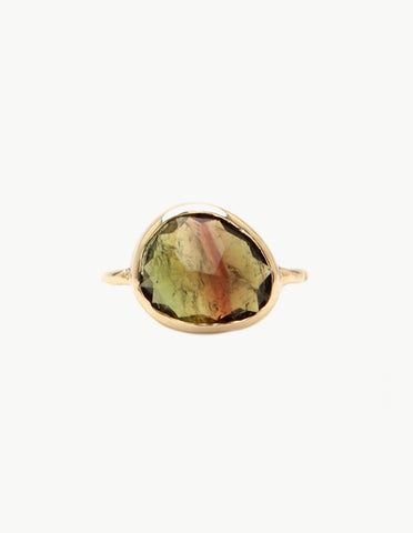 Watermelon Tourmaline Slice Ring