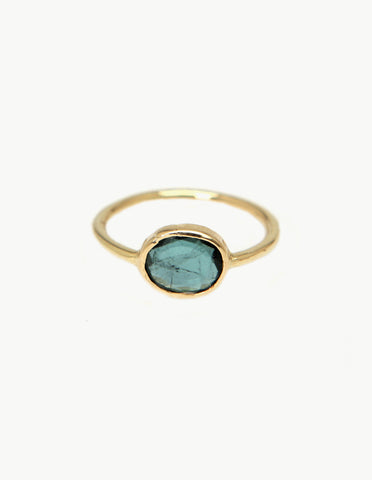 Blue Tourmaline Slice Ring
