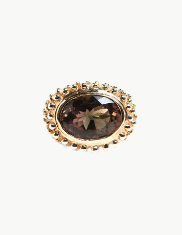Beaded Ring with Cognac Spinel